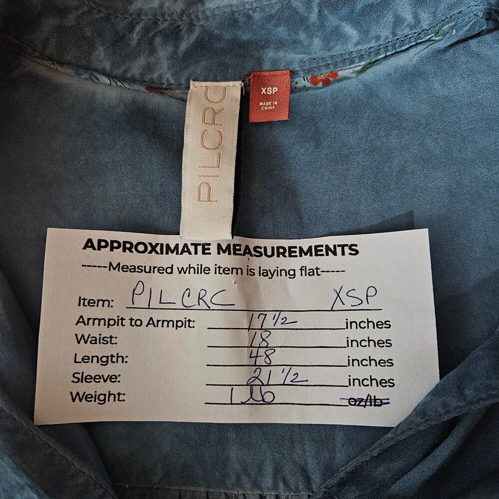 Pilcro Anthropologie Kimberly Maxi Dress XSP Petite Blue Chambray Button Up - Picture 11 of 12